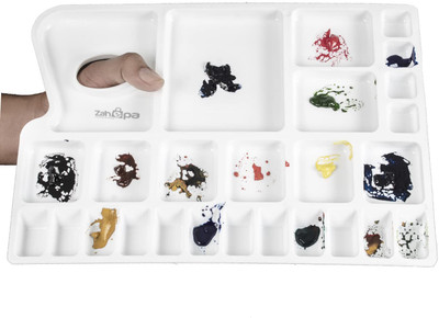 Taabar plaste 26 Paint Wells Palettes(Set of 1, White)