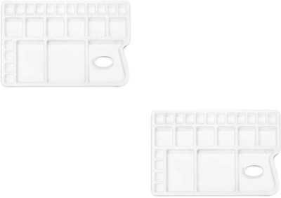 Eascan Art Plastic 8 Paint Wells Palettes(Set of 1, White)