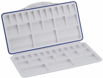 Xanito Plastic 42 Paint Wells Palettes  with Lid(Set of 1, White)