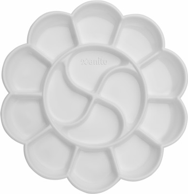 Xanito Plastic 14 Paint Wells Palettes(Set of 1, White)