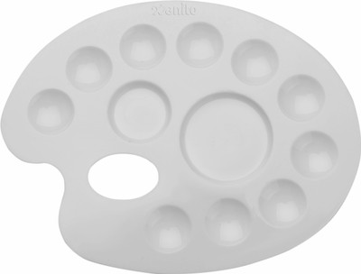 Xanito Plastic 12 Paint Wells Palettes(Set of 1, White)