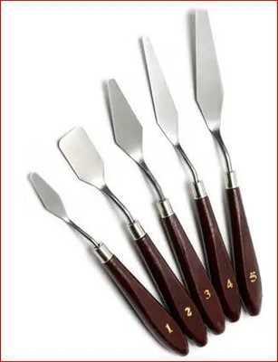Ortan Steel 0 Paint Wells Palettes(Set of 5, Brown, Silver)