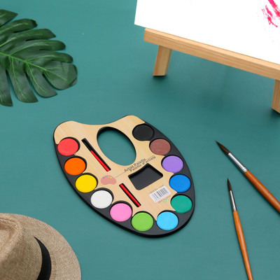 The Procure Store Plastic 12 Paint Wells Palettes  with Lid(Set of 2, Multicolor)