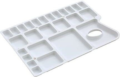 KHYATI Plastic Color Mixing 26 Paint Wells Palettes(Set of 1, White)