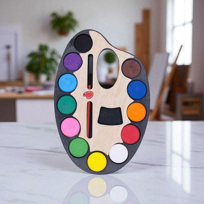 hph craftt Plastic 12 Paint Wells Palettes  with Lid(Set of 1, Multicolor)