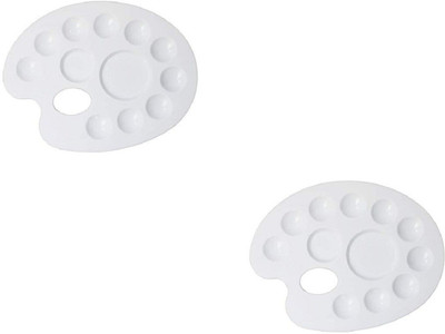 Eascan Art Plastic 2 Paint Wells Palettes(Set of 1, White)