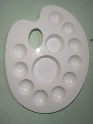 AISH plastic 12 Paint Wells Palettes(Set of 1, White)