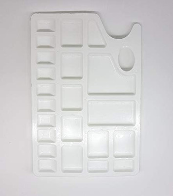 Taabar plaste 26 Paint Wells Palettes(Set of 1, White)
