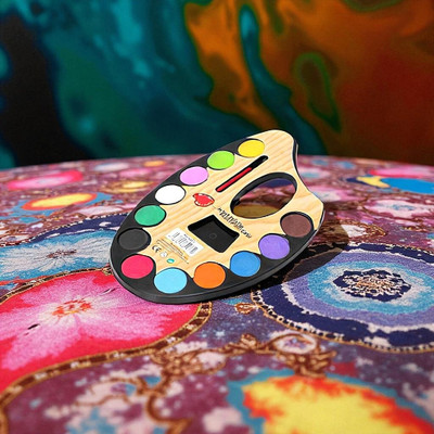 hph craftt Plastic 12 Paint Wells Palettes  with Lid(Set of 1, Multicolor)