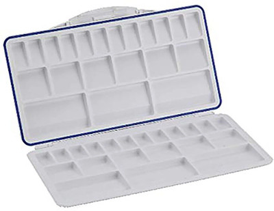KHYATI Plastic 42 Paint Wells Palettes  with Lid(Set of 1, White)