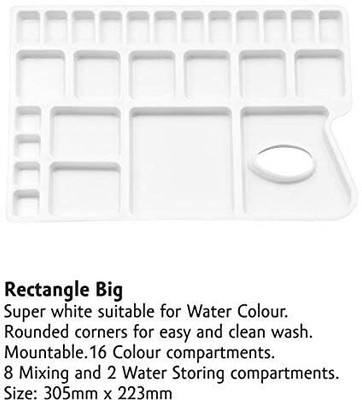 Taabar plaste 26 Paint Wells Palettes(Set of 1, White)