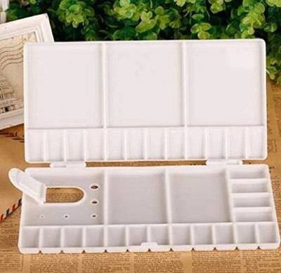 RTM PLASTICK 25 Paint Wells Palettes  with Lid(Set of 1, White)