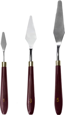mapperz Wood, Stainless Steel 3 Paint Wells Palettes(Set of 3, Brown, Silver)