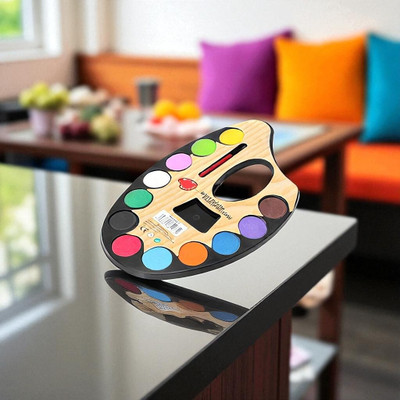 hph craftt Plastic 12 Paint Wells Palettes  with Lid(Set of 1, Multicolor)