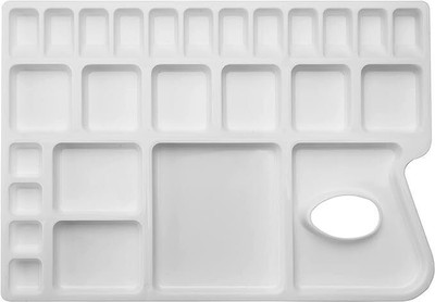 KRAFTMASTERS Plastic 26 Paint Wells Palettes(Set of 1, White)