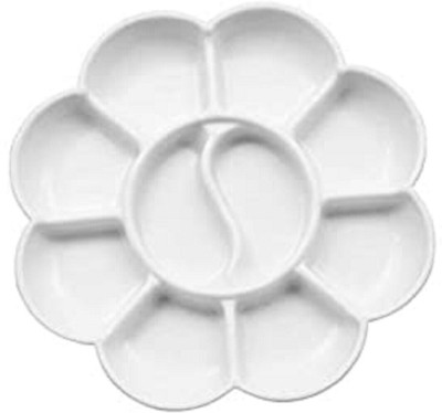 KHYATI Plastic 10 Paint Wells Palettes(Set of 5, White)