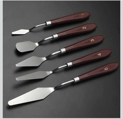 HEMVEDA ENTERPRISES STEEL 0 Paint Wells Palettes(Set of 5, BROWN SILVER)
