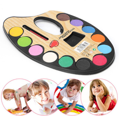 hph craftt Plastic 12 Paint Wells Palettes  with Lid(Set of 1, Multicolor)