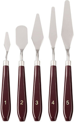 cassava Wood 5 Paint Wells Palettes(Set of 5, Brown)