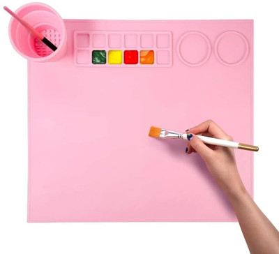 KORTELOZ Silicone 12 Paint Wells Palettes(Set of 1, Pink)