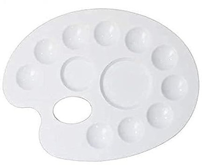 Freedy Plastic Palate for Colouring with 12 Compartments for Artists, Students, Kids 12 Paint Wells Palettes(Set of 1, Multicolor)