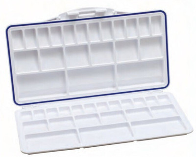 KHYATI Plastic 42 Paint Wells Palettes  with Lid(Set of 1, White)