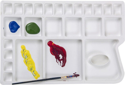 isomars Plastic 25 Paint Wells Palettes(Set of 1, White)