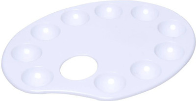 Futurekart Plastic 10 Paint Wells Palettes(Set of 1, White)