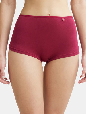 JOCKEY SS04 High Coverage Super Combed Cotton Elastane Stretch with StayFresh Treatment Women Boy Short Maroon Panty