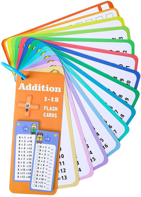 WAKTORO Addition Flash Cards 1-12 Math Flashcards Educational Math Table Cards(Multicolor)
