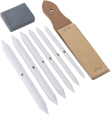 FRKB 6pc Paper Blending Stump Set with Sand Paper and Kneadable Art Eraser Paper Crafting Tool