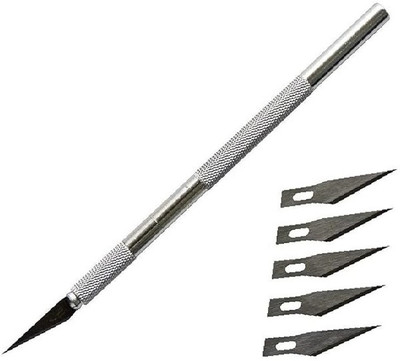 Eclet Detail Pen Knife With 5 Interchangeable Sharp Blades For Carving & Mat Cutting Paper Crafting Tool