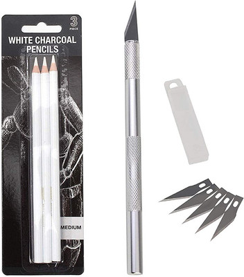 URBAN BOX Pen Knife Metal Grip Hand-held Paper Cutter(Set Of 1, White)