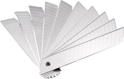 KRYTONE 100 Pcs 18mm Replacement Paper Cutter Blades School Supplies Office Stationery Metal Grip Hand-held Paper Cutter(Set Of 10, Silver)