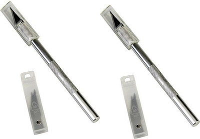 DiaCia Highly Recommended Metal Grip Hand-held Paper Cutter(Set Of 2, Grey)