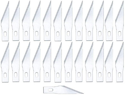 ART RANGER Replacement Hobby Blade - 5 Pack -Carbon Steel Made Craft Blades Metal Grip Cutting Mat(Set Of 25, Silver)