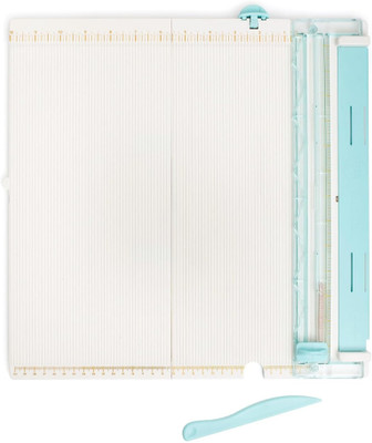 R H lifestyle Multi-Function Scoring board with Paper trimmer 12 x12 inch Rubber Grip Cutting Mat(Set Of 1, White)