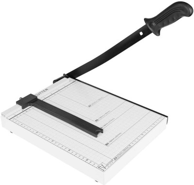 FLIPXEN A3 Steel Heavy Duty Professional Paper Cutter with Safety Blade Guillotine Plastic Grip Hand-held Paper Cutter(Set Of 1, White)