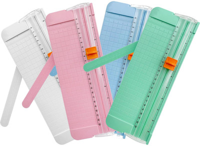 WOW Kitchen Paper Trimmer A5 with Security Safeguard &Side Ruler Portable Craft Paper,Photos Plastic Grip Guillotine Paper Cutter(Set Of 1, Multicolor)