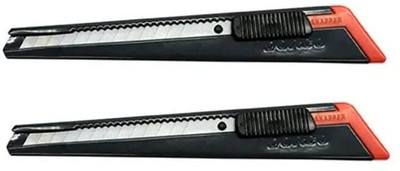 Sabahz Trading 9mm Plastic Grip Hand-held Paper Cutter(Set Of 2, Black)