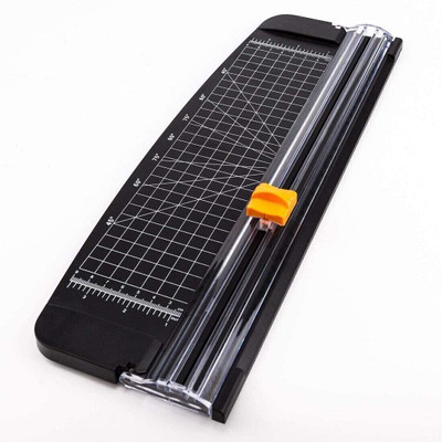 KNAFS Paper Cutter Portable Guillotine Paper Trimmer with Automatic Security Safeguard for Home and Office Papers Cards Labels Coupons Photos Cutting. Set of 1 Plastic Grip Hand-held Paper Cutter(Set Of 1, Multicolor)