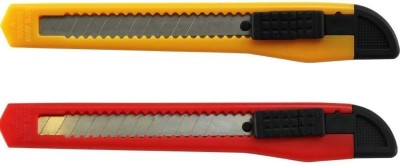 kiyo Carton Cutter(9mm) Blade Plastic Grip Hand-held Paper Cutter(Set Of 1, Black, Green, Yellow, Red)