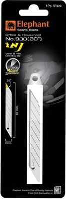 ELEPHANT Spare Blade No.930 9mm Stainless Steel Blade,use in office & household Metal Grip Hand-held Paper Cutter(Set Of 2, Silver)