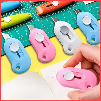 Wolpin Modern Plastic Grip Corner Paper Cutter(Set Of 3, Blue, Pink, White)