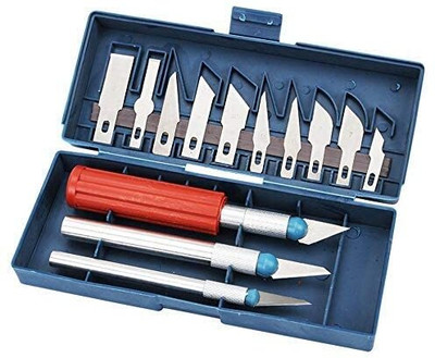 URBAN BOX 13 Blades 3 Knife Handles with Box Metal Grip Hand-held Paper Cutter(Set Of 1, Multicolor)