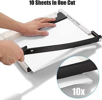 canoff Paper Cutter A4 Heavy Duty Professional Paper Trimmer, Guillotine Craft Machine Plastic Grip Guillotine Paper Cutter(Set Of 1, White)