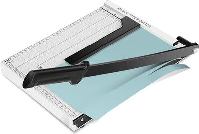 Adoere A4 Heavy Duty Paper Cutter with Metal Base & Plastic Grip Guillotine Trimmer Plastic Grip Guillotine Paper Cutter(Set Of 1, Black and white)