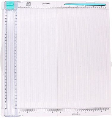 PEACORA Score Board and Paper Trimmer for Scrapbooking Art&Craft Card Box Making Scoring Rubber Grip Cutting Mat(Set Of 1, White)