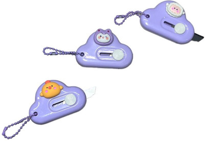 DC DECORIO 2023 Plastic Grip Hand-held Paper Cutter(Set Of 3, Purple)