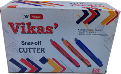 Vikas Essential Craft & Office Tools Plastic Grip Hand-held Paper Cutter(Set Of 20, Multicolor)